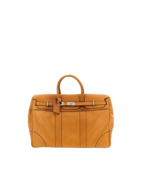 logo-detail leather duffel bag