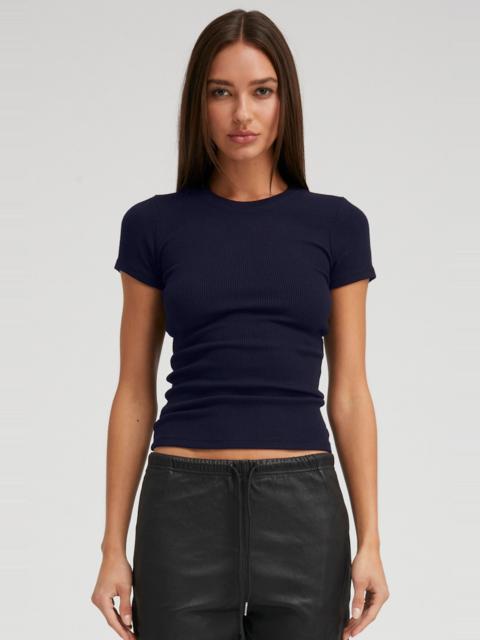 NAVY RIB BABY TEE