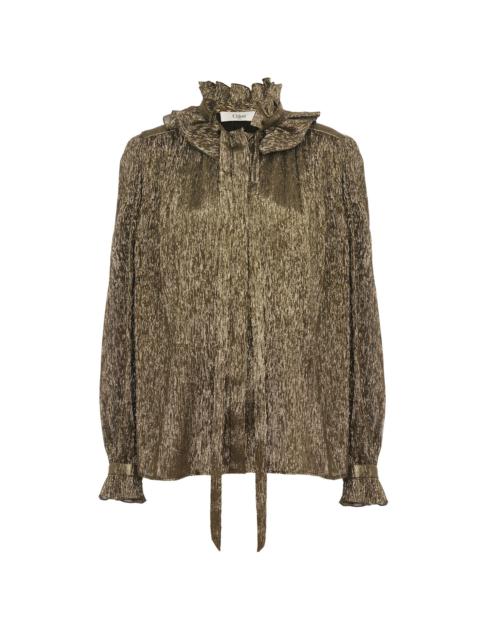 FLUID BLOUSE IN SILK CRÊPON LAMÉ