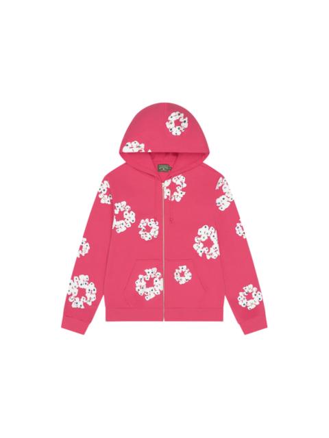 Denim Tears Rhinestone Cotton Wreath Zip Hoodie Pink