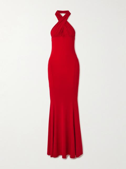 Cutout Jersey Halterneck Gown