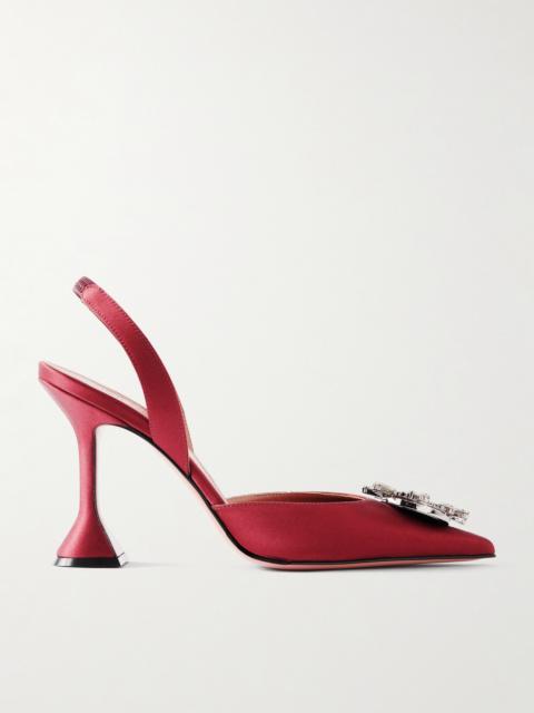 Begum Swarovski Crystal-embellished Satin Slingback Pumps