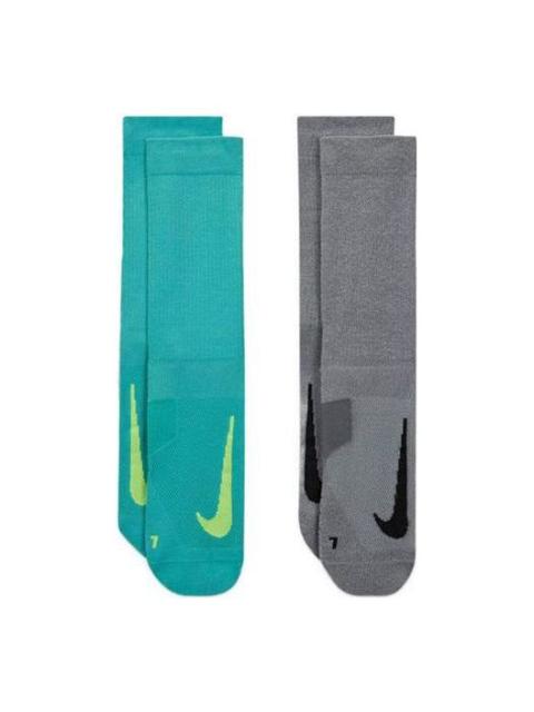 Nike Multiplier Casual Logo Sports Knit Socks Unisex 1 2 Pairs Blue Gray SX7557-916