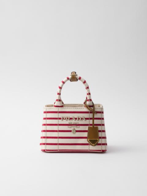 Striped cotton canvas mini-bag