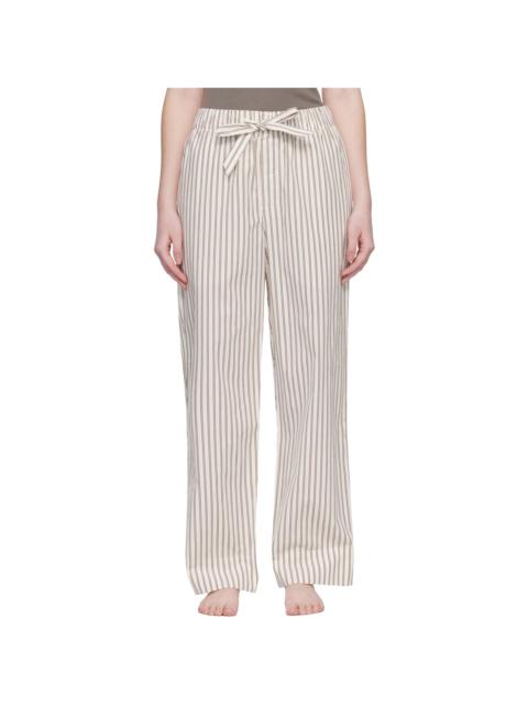 Off-White & Brown Poplin Pyjama Pants