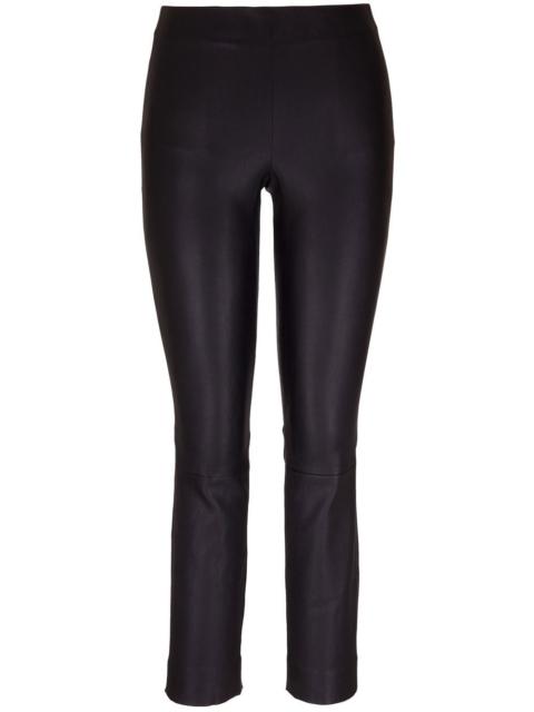 leather slim-cut trousers