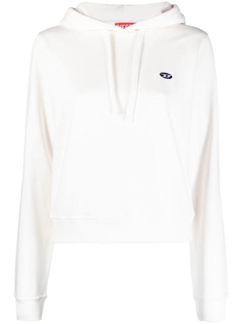 logo-patch drawstring hoodie