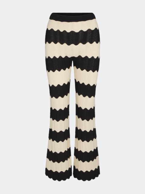 Moji Knit Pant in Black/Macadamia Wave Stripe