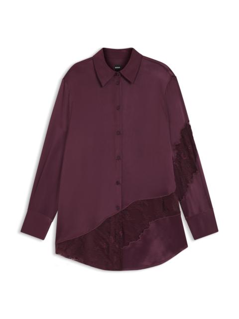 REGULAR-FIT BLOUSE WITH LACE DETAILS