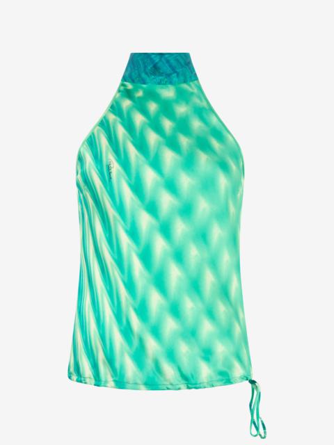 Silk Optical Glass-Print Top