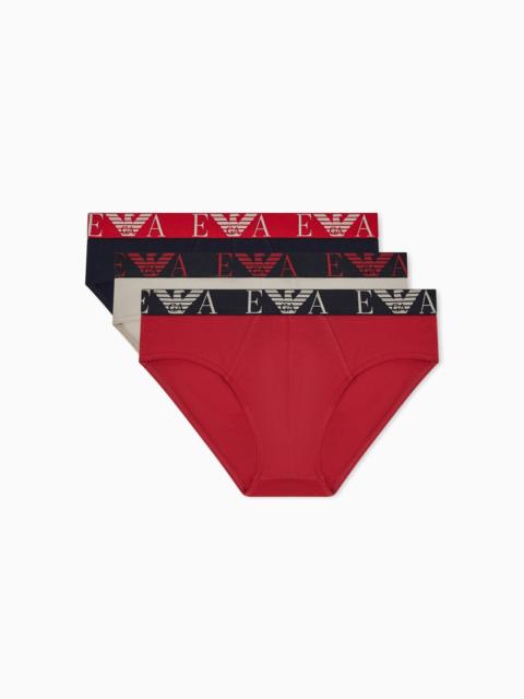 PACK 3 BOLD MONOGRAM LOGO BRIEFS
