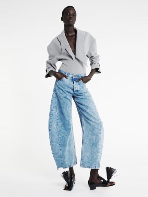 ACID WASH DENIM SIDE INSERT JEANS INDIGO ACID WASH