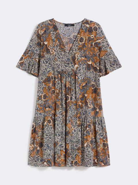 Printed cotton jersey dress - NAVY