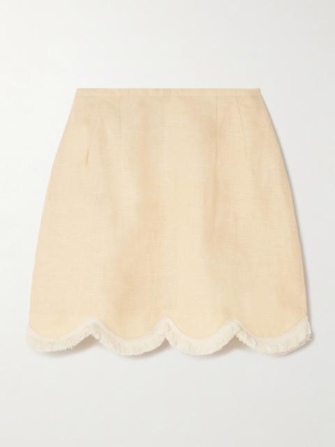 Essie Fringed Linen Mini Skirt