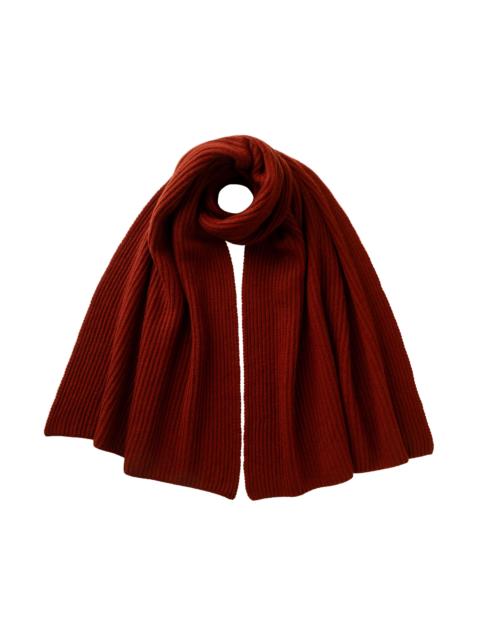 Cardigan Stitch Red Cashmere Scarf