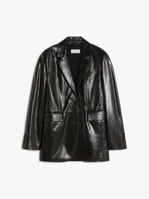 Long nappa-leather blazer