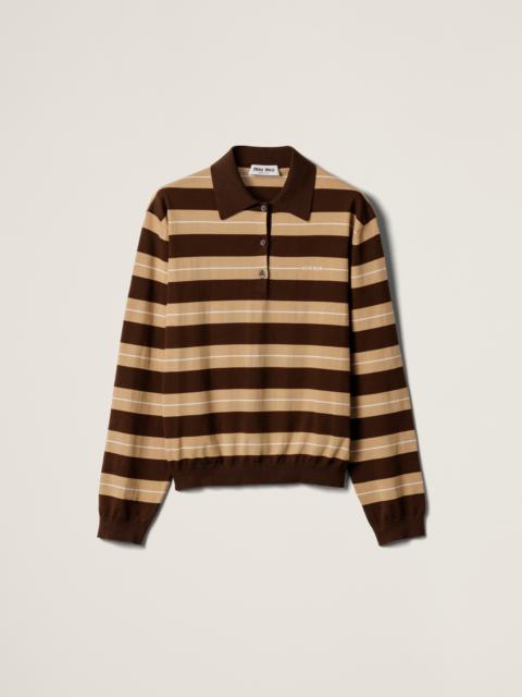 Cotton knit polo shirt