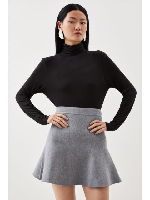 Tall Compact Wool Look Knit Flippy Mini Skirt