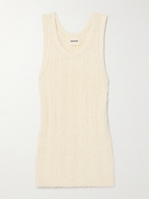 Lena Ribbed Brushed Silk And Cashmere-blend Tank