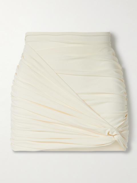 Twist-front Ruched Swim Skirt