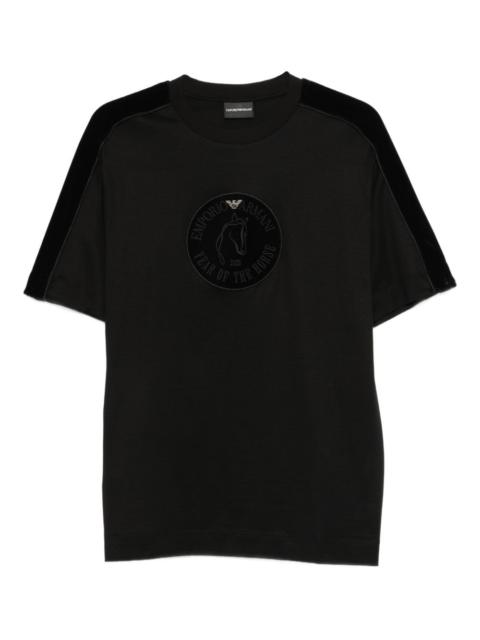 velvet-panel T-shirt