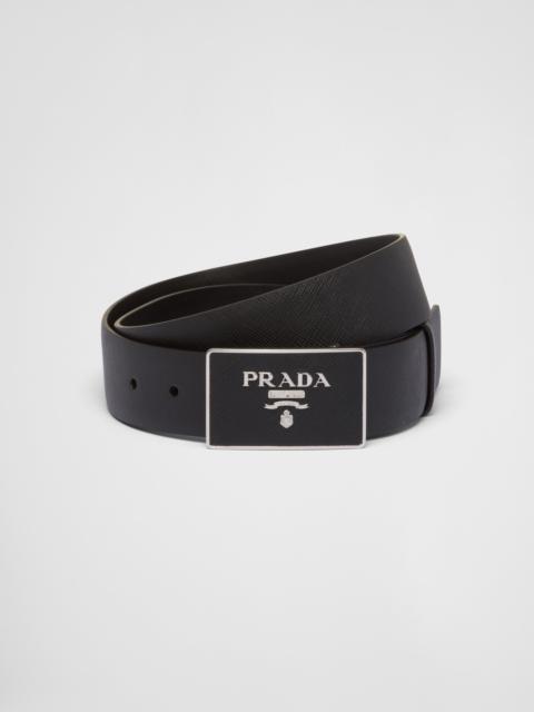 Saffiano leather belt
