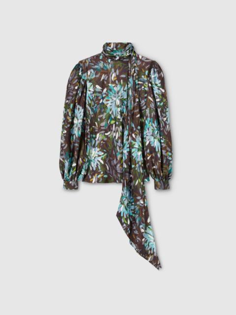 Printed silk twill shirt
