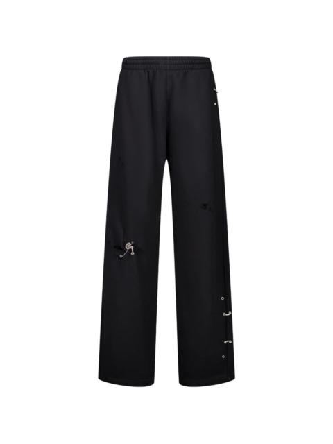 piercing-detail track pants