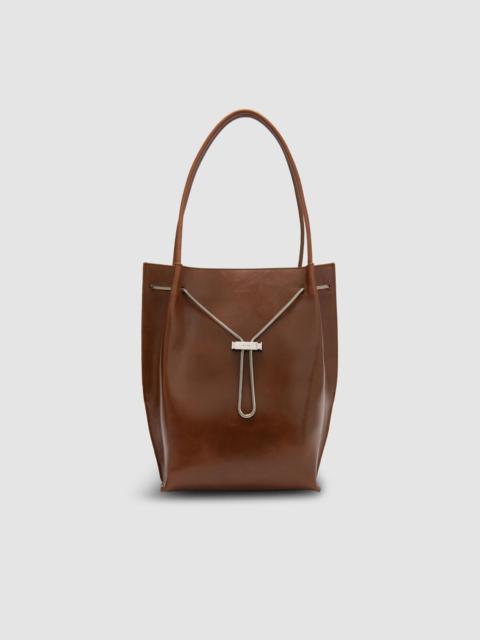 Kayla Tan Distressed Leather Shoulder Bag