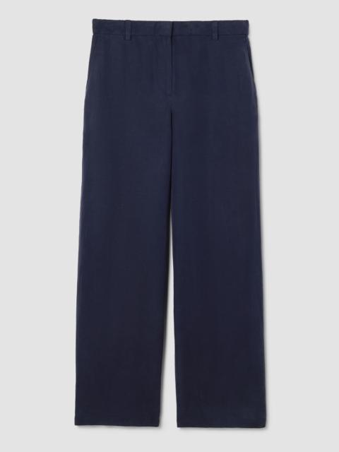 Linen Silk Twill Wide-Leg Trouser