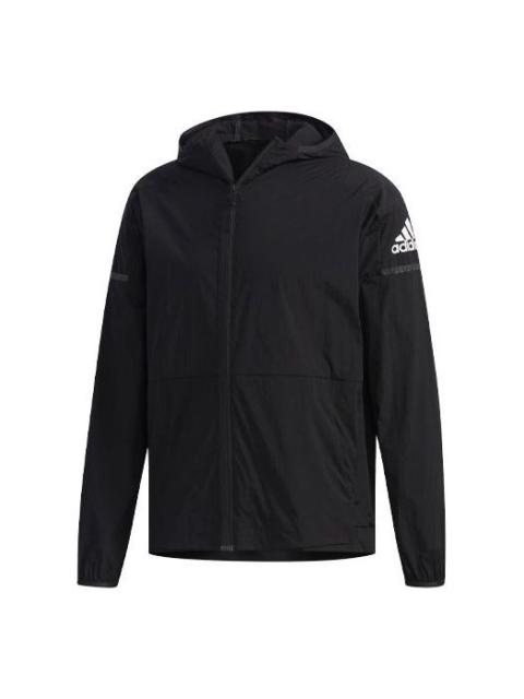 adidas Wb Light Woven Windproof hooded Logo Jacket Black FI8759
