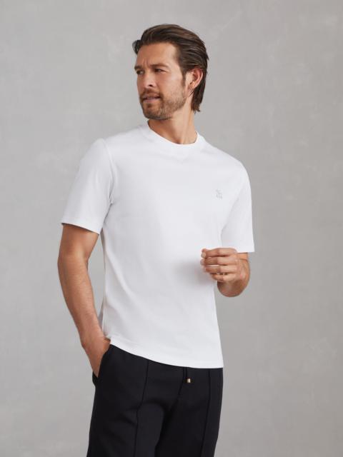 Cotton jersey crew neck T-shirt with logo