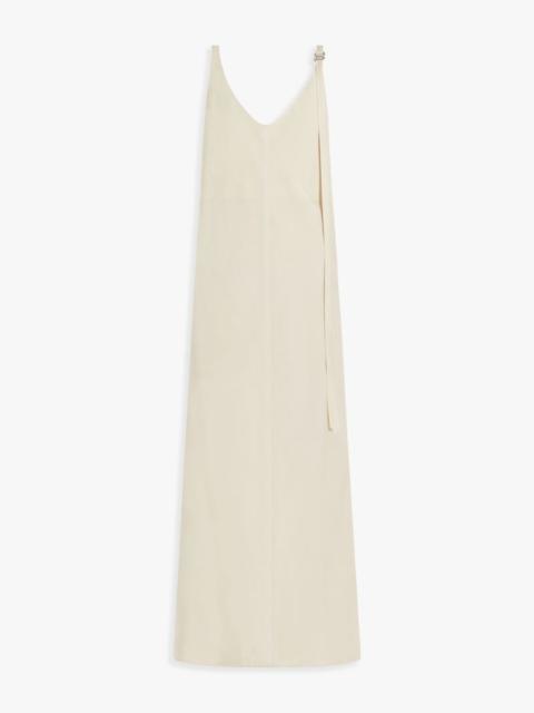Long dress with removable shoulder strap detail