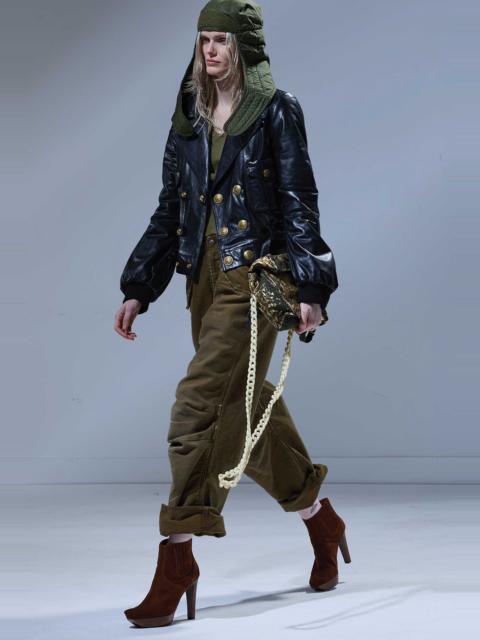 RELAXED LEATHER PEACOAT