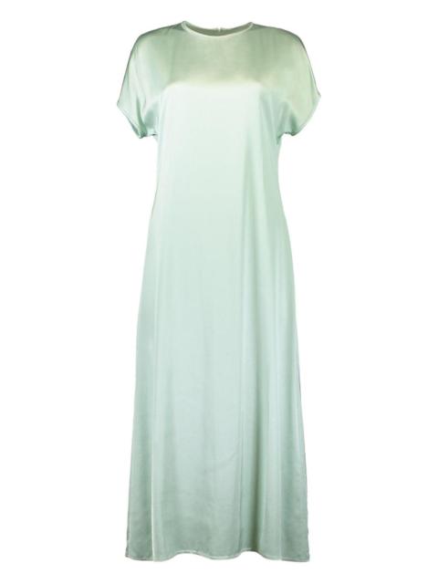 cap-sleeve satin dress