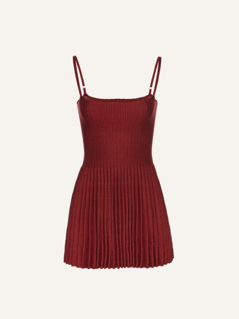 Knit skater tank dress in orange