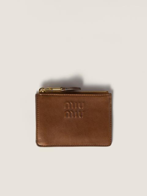 Nappa leather card holder