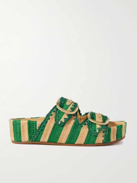 Theo Two-tone Raffia Sandals