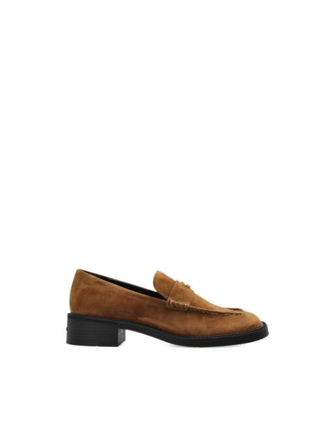 block-heel suede loafers