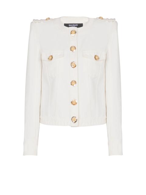 Cropped cotton canvas jacket