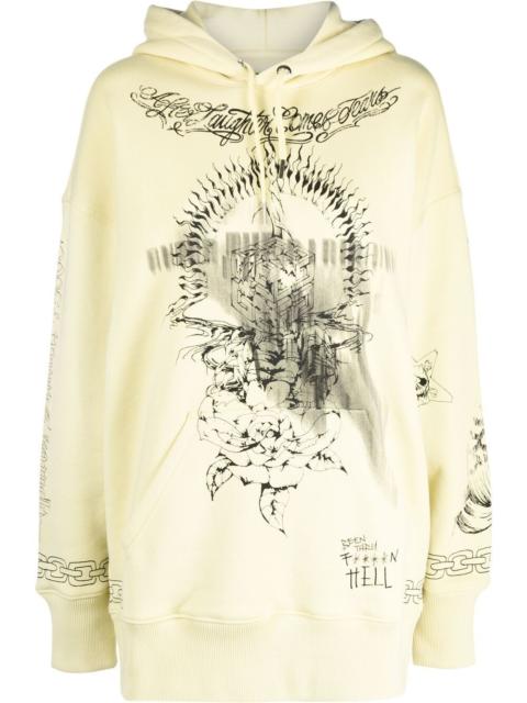 oversized printed hoodie