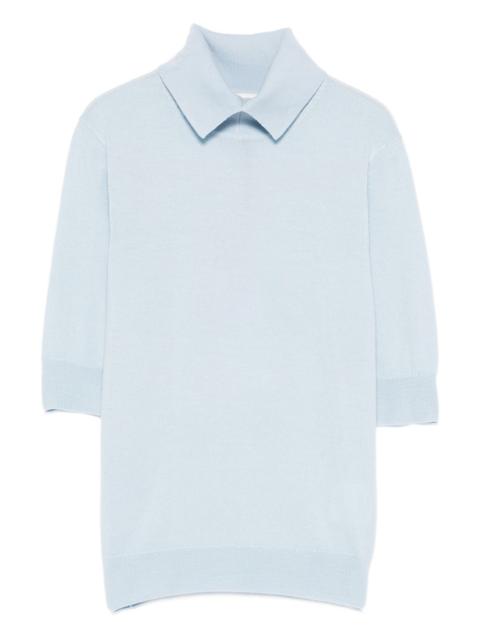 collared knit T-shirt