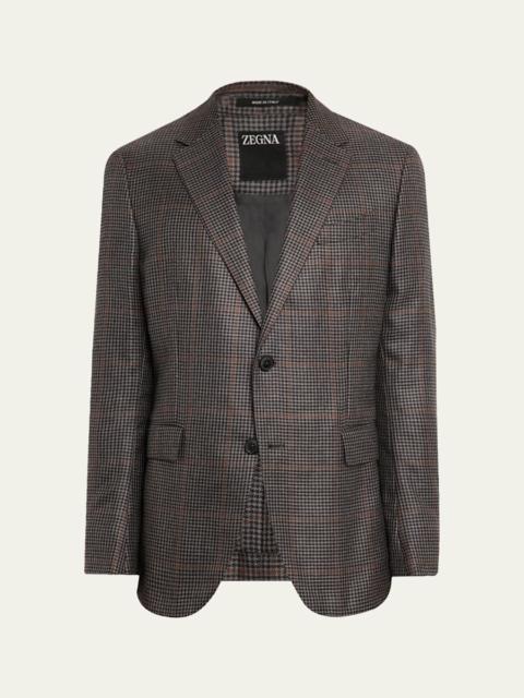 Men's Cashmere and Silk Houndstooth Check Sport Coat