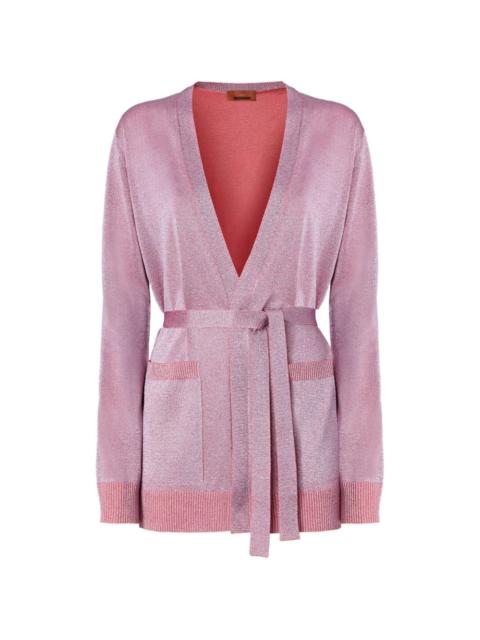 patch-pocket belted cardigan