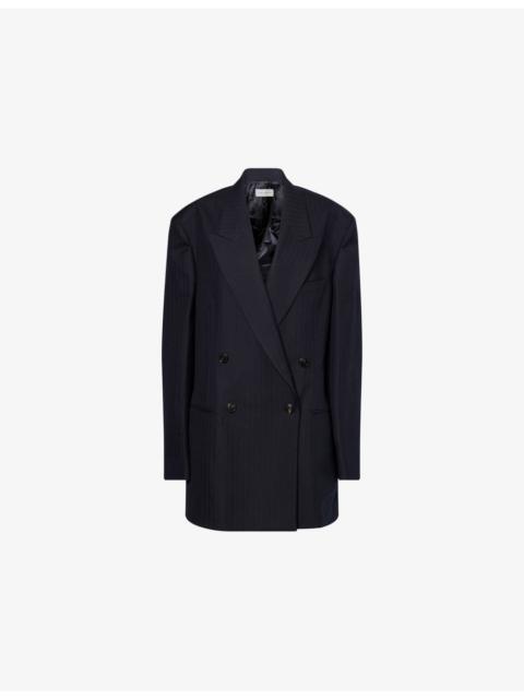 Oversized Peak-Lapels Wool Blazer