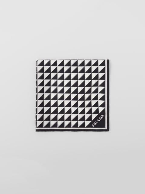 Printed silk twill scarf