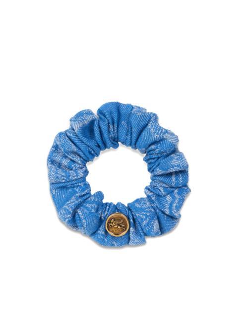 jacquard denim scrunchie