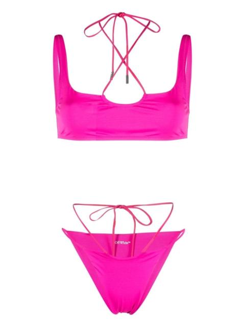 logo-print bikini
