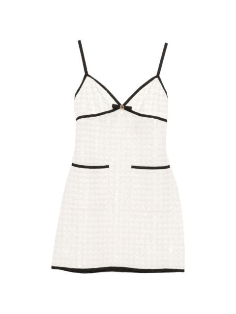 sequined mesh mini dress