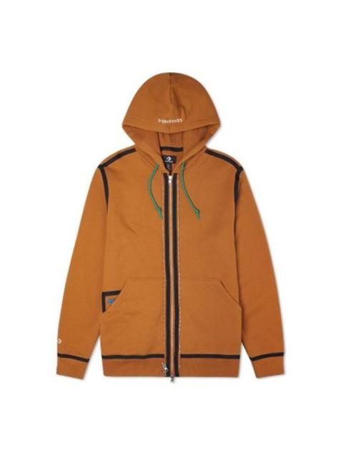 Converse UTILITY FULL ZIP Hoodie DARK SOBA MULTI BROWN 10019463-A13